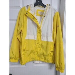 Beuatiful Michael Kors yellow and white windbreaker jacket. Size Large